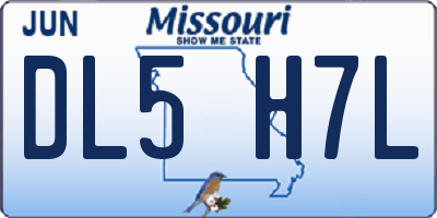 MO license plate DL5H7L