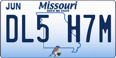 MO license plate DL5H7M
