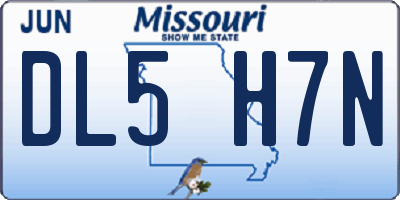 MO license plate DL5H7N