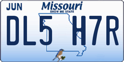 MO license plate DL5H7R