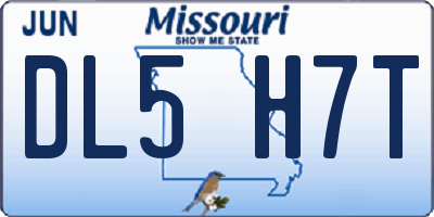 MO license plate DL5H7T