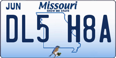 MO license plate DL5H8A