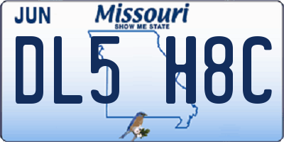 MO license plate DL5H8C