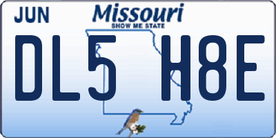 MO license plate DL5H8E