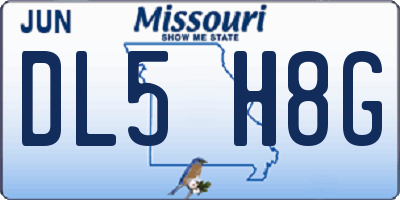 MO license plate DL5H8G