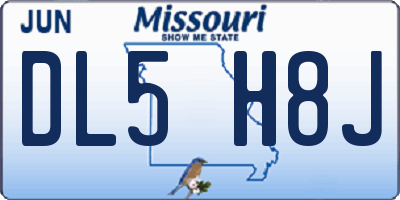 MO license plate DL5H8J
