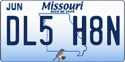 MO license plate DL5H8N