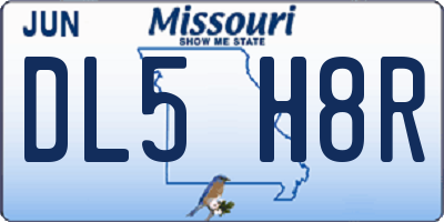 MO license plate DL5H8R