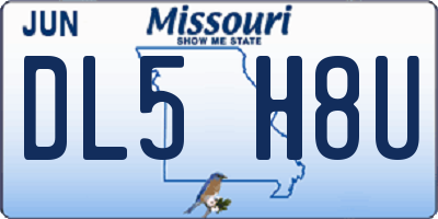 MO license plate DL5H8U