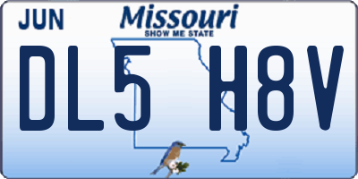 MO license plate DL5H8V