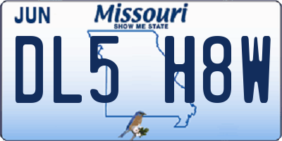 MO license plate DL5H8W