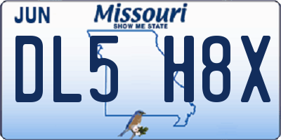 MO license plate DL5H8X