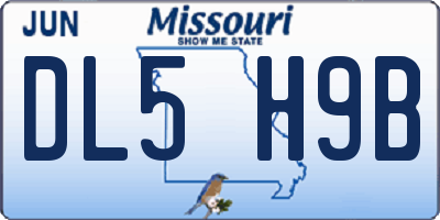 MO license plate DL5H9B