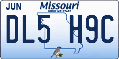 MO license plate DL5H9C
