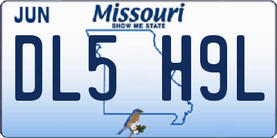 MO license plate DL5H9L