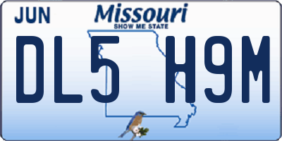 MO license plate DL5H9M