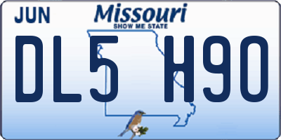 MO license plate DL5H9O