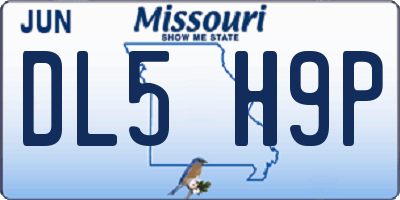 MO license plate DL5H9P