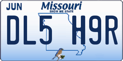 MO license plate DL5H9R