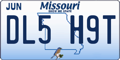 MO license plate DL5H9T