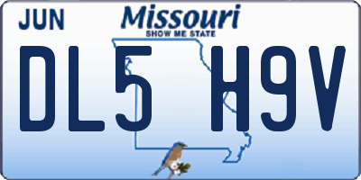 MO license plate DL5H9V