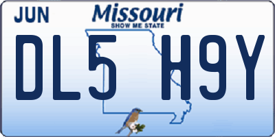 MO license plate DL5H9Y