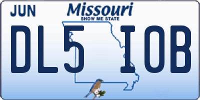 MO license plate DL5I0B