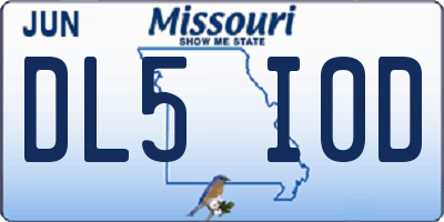 MO license plate DL5I0D