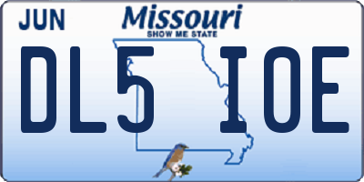 MO license plate DL5I0E