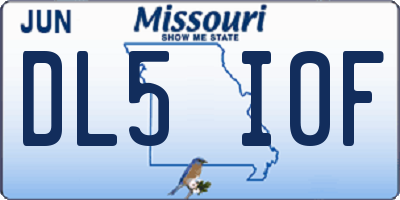 MO license plate DL5I0F
