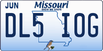 MO license plate DL5I0G