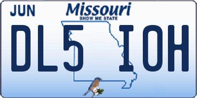 MO license plate DL5I0H
