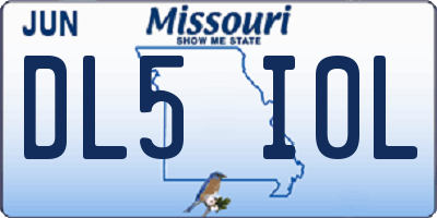 MO license plate DL5I0L