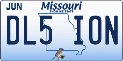 MO license plate DL5I0N