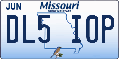 MO license plate DL5I0P