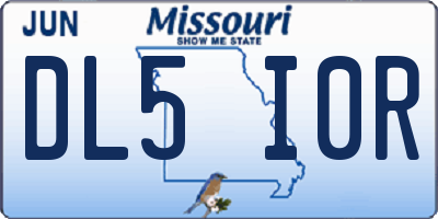MO license plate DL5I0R