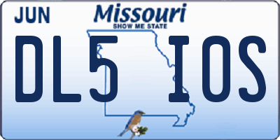MO license plate DL5I0S