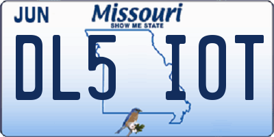 MO license plate DL5I0T