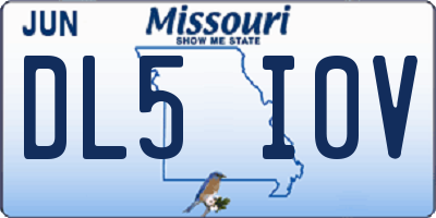 MO license plate DL5I0V