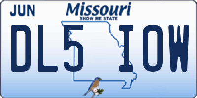 MO license plate DL5I0W