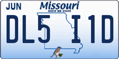 MO license plate DL5I1D