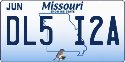 MO license plate DL5I2A