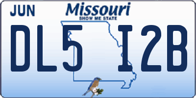 MO license plate DL5I2B