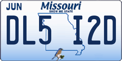 MO license plate DL5I2D