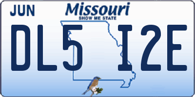 MO license plate DL5I2E