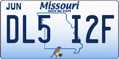 MO license plate DL5I2F