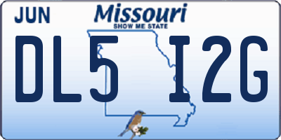 MO license plate DL5I2G