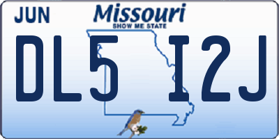 MO license plate DL5I2J