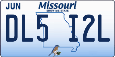 MO license plate DL5I2L