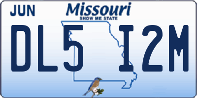 MO license plate DL5I2M